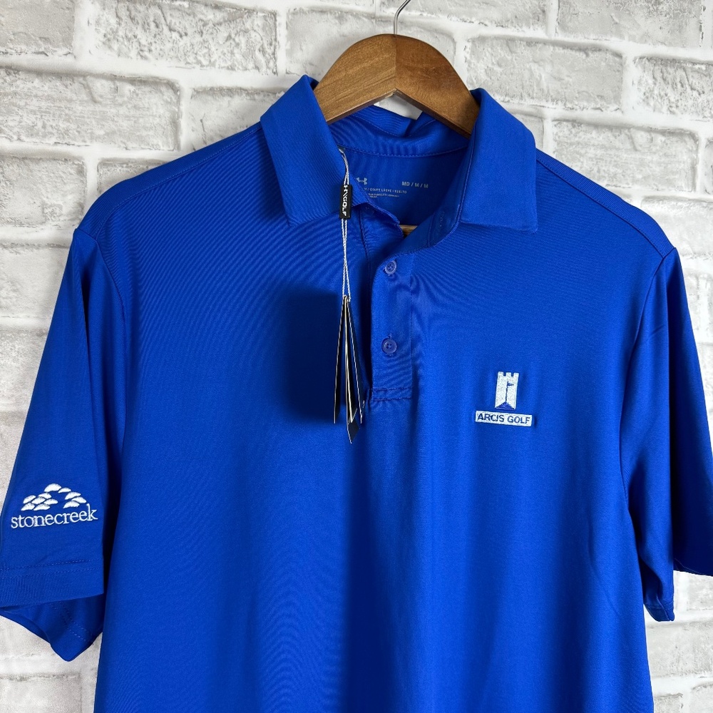Under Armour Arcis Golf Stonecreek GC Royal Blue Performance Polo Mens Medium